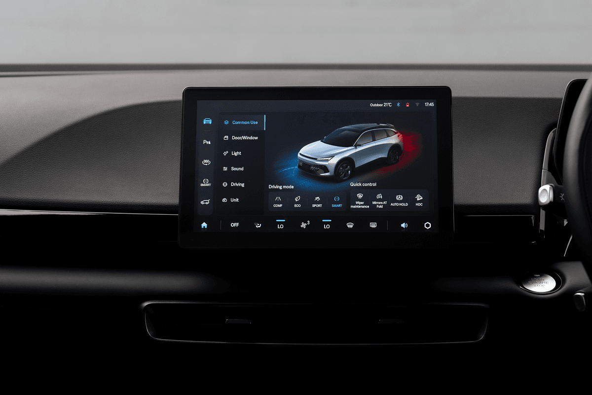 BAIC X55 infotainment display with driving modes